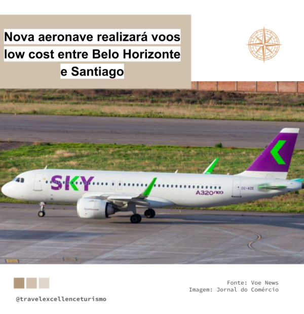 Nova aeronave realizará voos low cost entre Belo Horizonte e Santiago