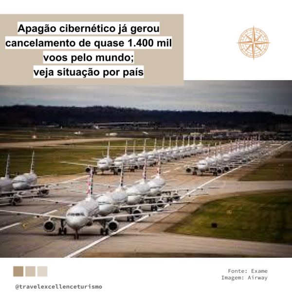 Apagão cibernético já gerou cancelamento de quase 1.400 mil voos pelo mundo; veja situação por país