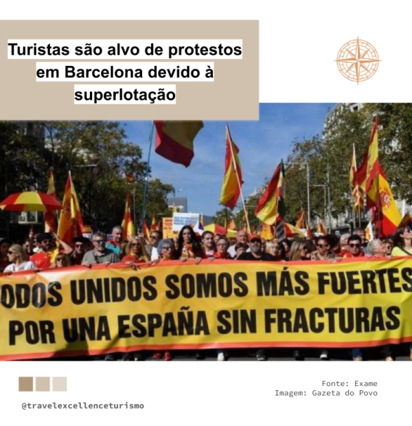 Turistas são alvo de protestos em Barcelona devido à superlotação