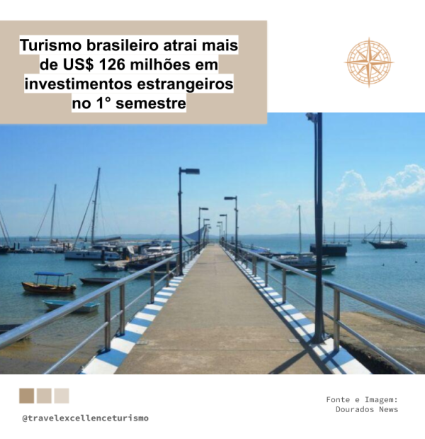 Turismo brasileiro atrai mais de US$ 126 milhões em investimentos estrangeiros no 1° semestre