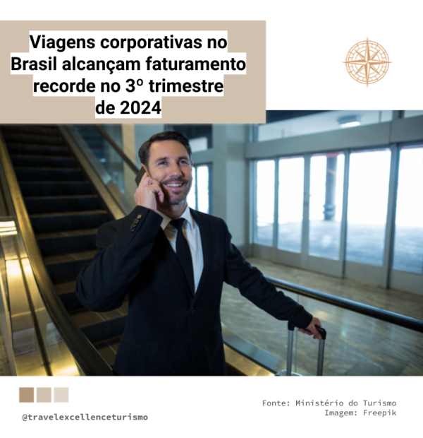 Viagens corporativas no Brasil alcançam faturamento recorde no 3º trimestre de 2024