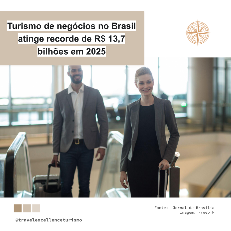 Turismo de negócios no Brasil atinge recorde de R$ 13,7 bilhões em 2025