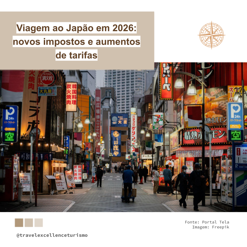 Viagem ao Japão em 2026: novos impostos e aumentos de tarifas