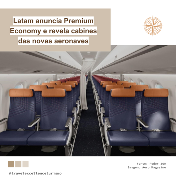 Latam anuncia Premium Economy e revela cabines das novas aeronaves