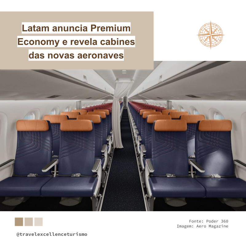 Latam anuncia Premium Economy e revela cabines das novas aeronaves