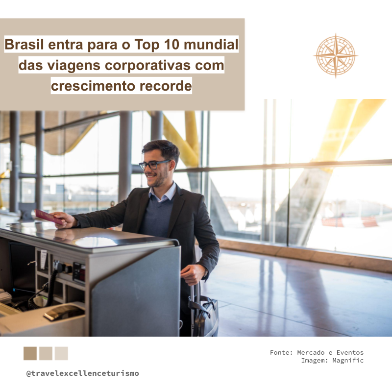 Brasil entra para o Top 10 mundial das viagens corporativas com crescimento recorde